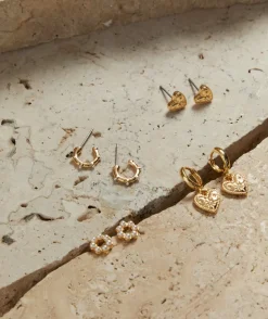 GOLD PLATED PEARL CELESTIAL EARRING PACK