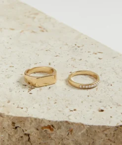 GOLD PLATED PEARL RING PACK