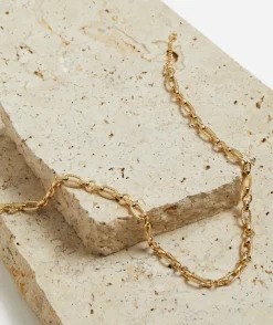 GOLD PLATED ROUNDED CHUNKY CHAIN NECKLACE