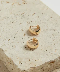 GOLD PLATED SMALL WIDE HOOP HUGGIE