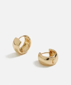 GOLD PLATED SMALL WIDE HOOP HUGGIE