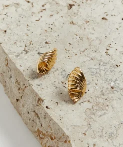 GOLD PLATED SOFT SHELL EARRING