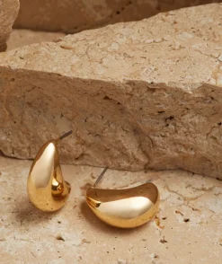 GOLD PLATED TEARDROP EARRING STUD