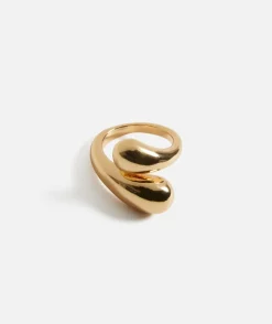 GOLD PLATED TEARDROP RING