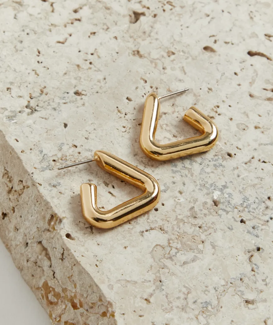 GOLD PLATED TRIANGLE EARRING