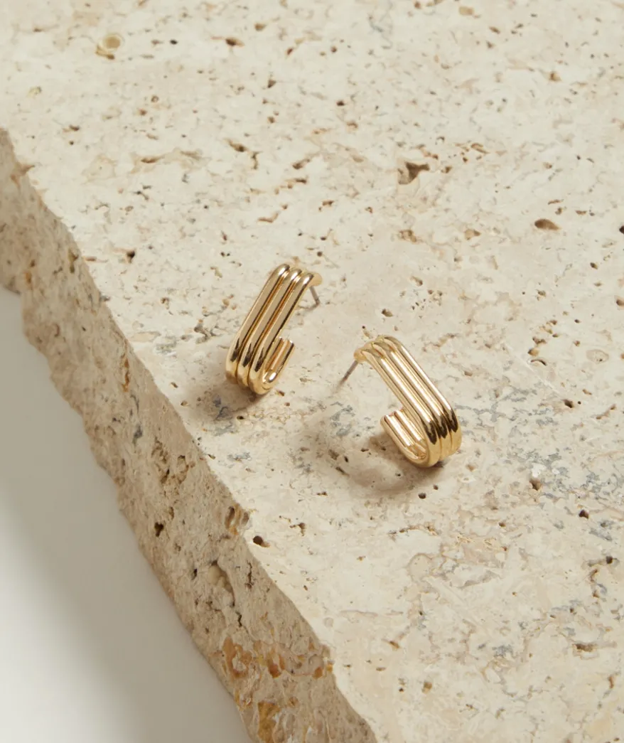 GOLD PLATED TRIPLE OVAL HOOP