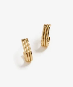 GOLD PLATED TRIPLE OVAL HOOP