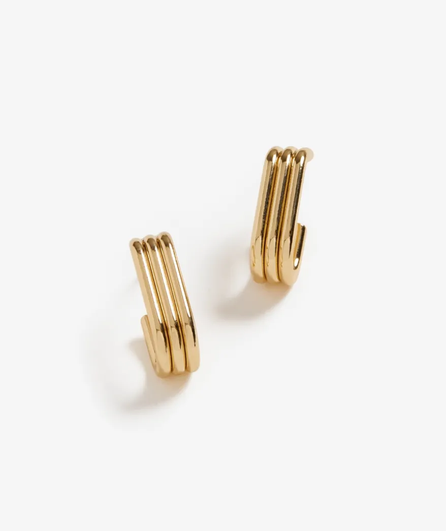 GOLD PLATED TRIPLE OVAL HOOP