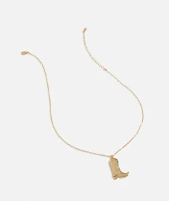 GOLD WESTERN COWGIRL PENDANT NECKLACE