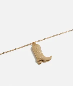 GOLD WESTERN COWGIRL PENDANT NECKLACE