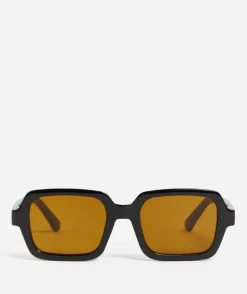 HARPER SQUARE SUNGLASSES - BLACK/YELLOW