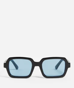 HARPER SQUARE SUNGLASSES - BLACK/BLUE