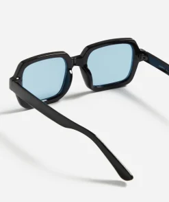 HARPER SQUARE SUNGLASSES - BLACK/BLUE