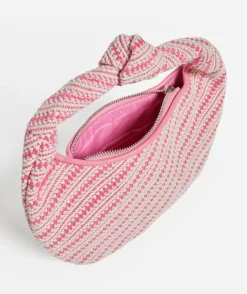 HAYLEE PINK STRAW SHOULDER BAG