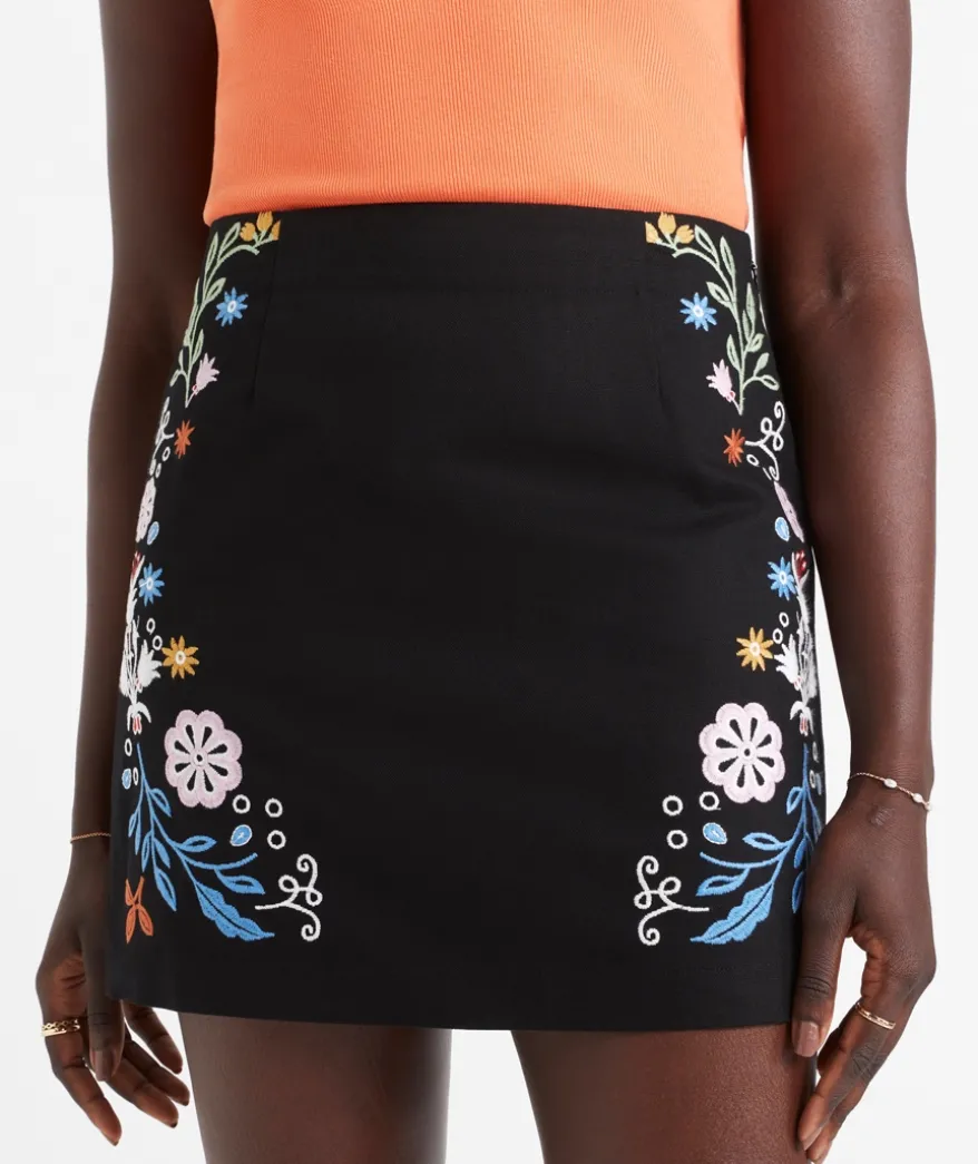 HAZEL EMBROIDERED MINI SKIRT