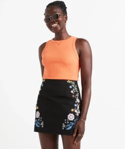 HAZEL EMBROIDERED MINI SKIRT