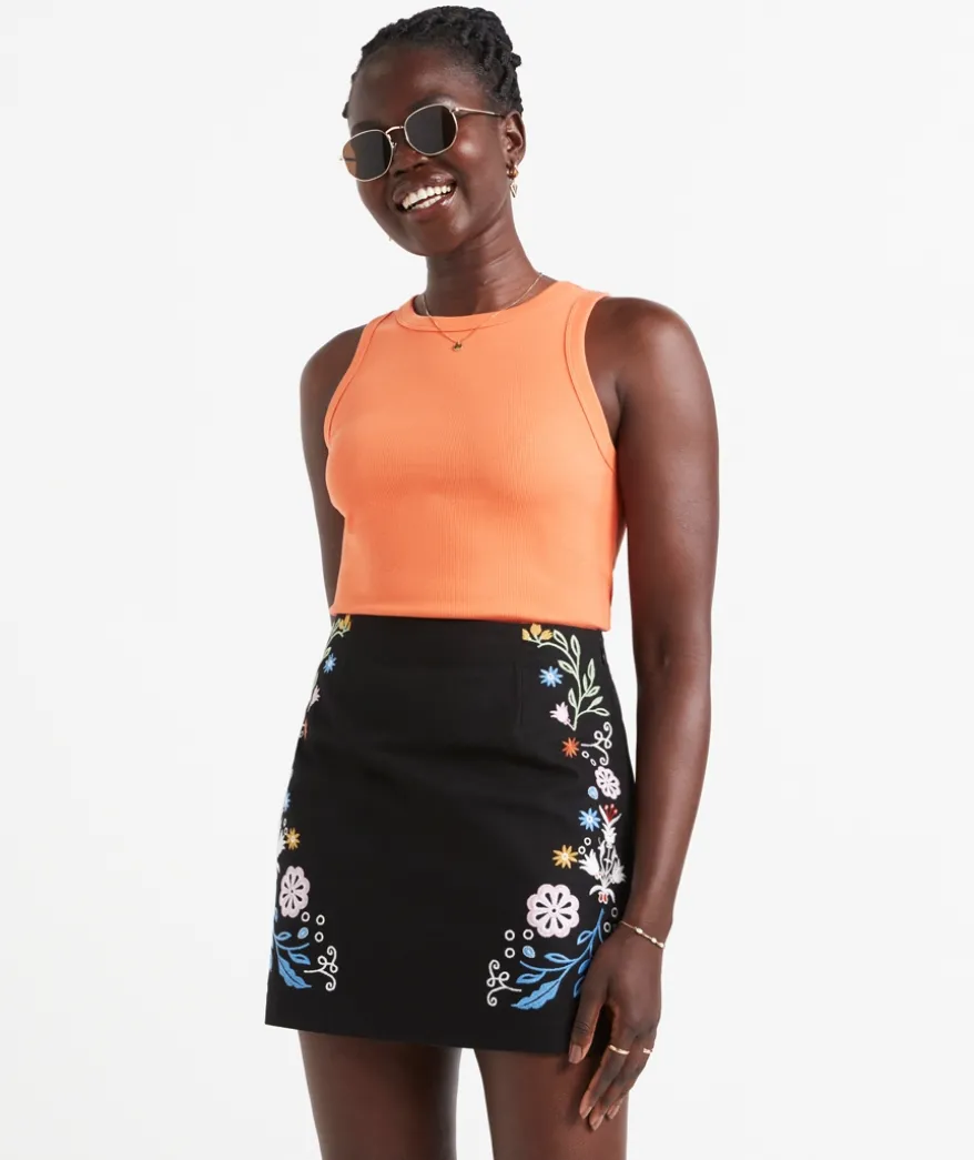HAZEL EMBROIDERED MINI SKIRT
