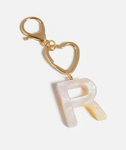 HEART CLASP ALPHABET ACRYLIC KEYRING