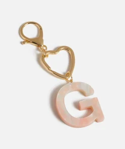 HEART CLASP ALPHABET ACRYLIC KEYRING