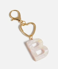 HEART CLASP ALPHABET ACRYLIC KEYRING