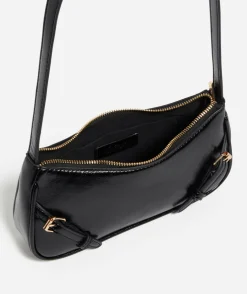 HEIDI BUCKLE BLACK SHOULDER BAG