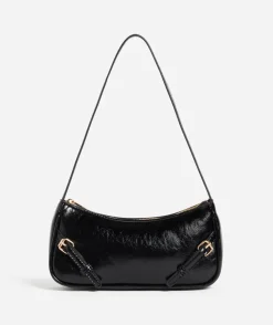 HEIDI BUCKLE BLACK SHOULDER BAG