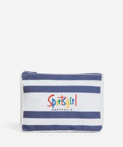 HERITAGE - CANVAS MAKEUP BAG - NAVY STRIPE