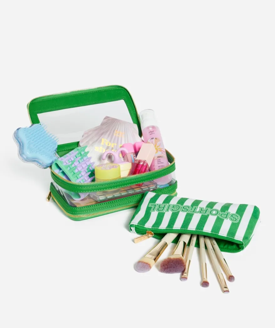 HERITAGE - LINA CLEAR RETANGLE MAKEUP BAG WITH POUCH