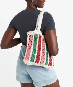INDIE RAINBOW STRIPE CROCHET BAG
