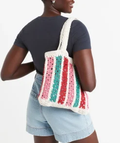 INDIE RAINBOW STRIPE CROCHET BAG