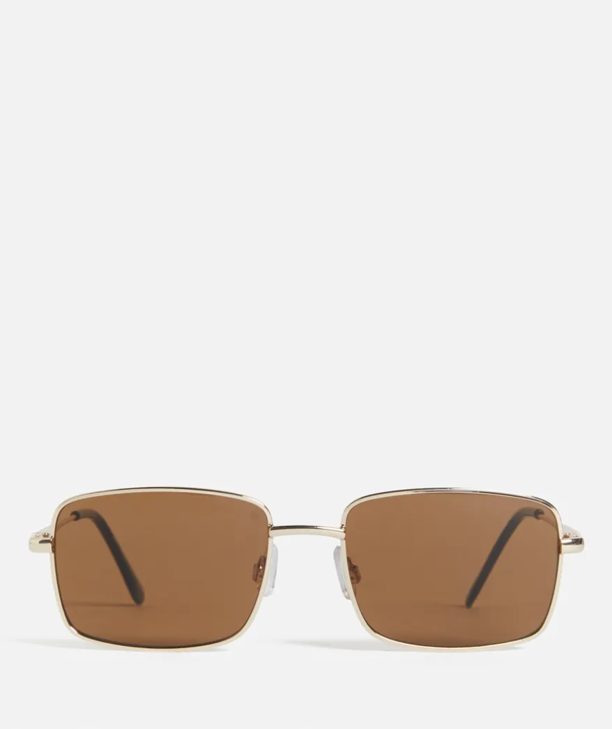 IZZIE SQUARE METAL SUNGLASSES - GOLD