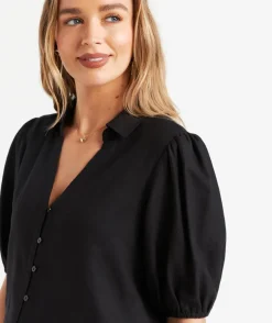 IZZY LINEN BLEND BLOUSE