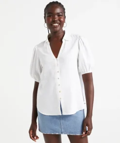 IZZY LINEN BLEND BLOUSE