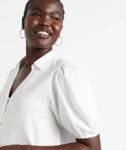 IZZY LINEN BLEND BLOUSE