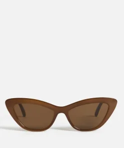 JAZ CAT EYE SUNGLASSES - BROWN