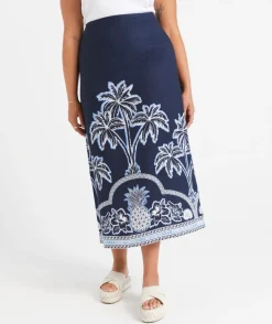 JEMIMAH COLUMN LINEN BLEND MAXI SKIRT