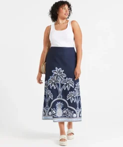JEMIMAH COLUMN LINEN BLEND MAXI SKIRT