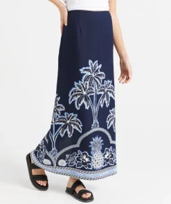 JEMIMAH COLUMN LINEN BLEND MAXI SKIRT