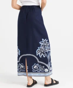 JEMIMAH COLUMN LINEN BLEND MAXI SKIRT