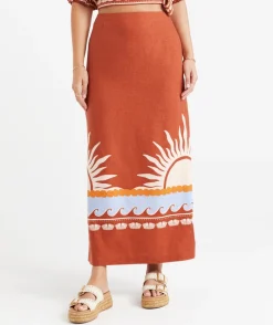 JEMIMAH PRINTED COLUMN MAXI SKIRT