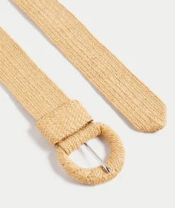 JOSIE TAN WOVEN WAIST BELT