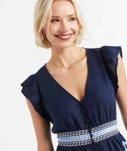 JOSLYN PRINTED LINEN BLEND MIDI DRESS