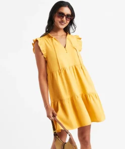KAYLEE FLUTTER SLEEVE MINI DRESS