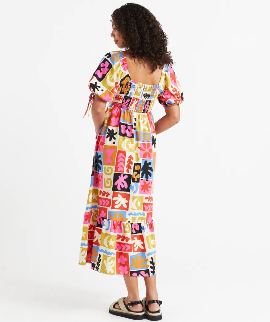 KELLY SQUARE NECK MIDI DRESS