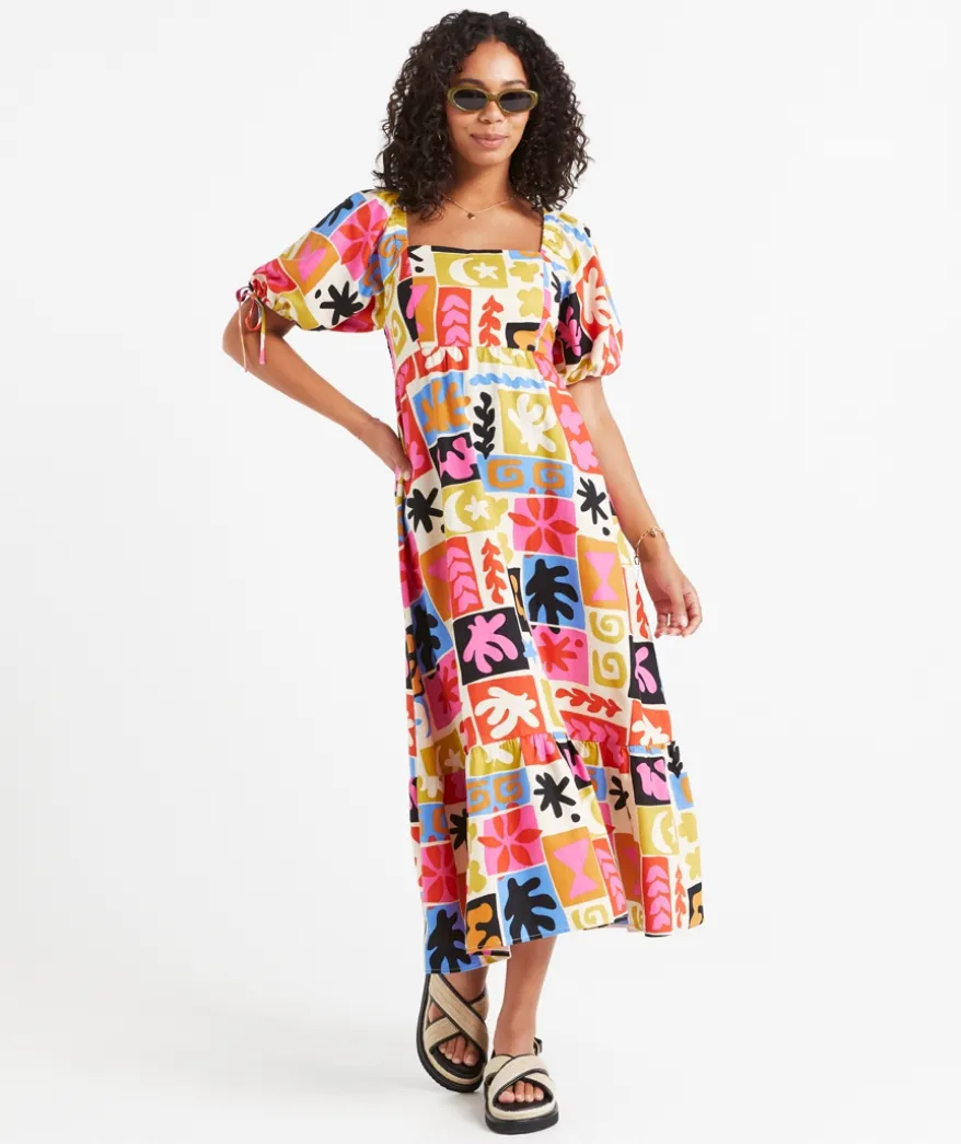 KELLY SQUARE NECK MIDI DRESS