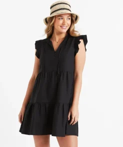 KELSEY FLUTTER SLEEVE MINI DRESS