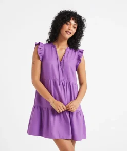 KELSEY FLUTTER SLEEVE MINI DRESS