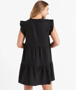 KELSEY FLUTTER SLEEVE MINI DRESS