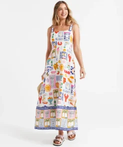 KIRA LINEN BLEND MIDI DRESS