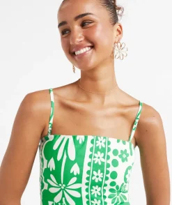 KRYSTAL COLUMN LINEN MIDI DRESS